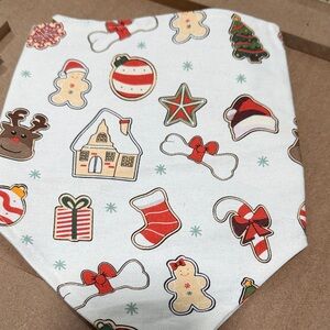 Festive Christmas Dog Bandana with Holiday Icons